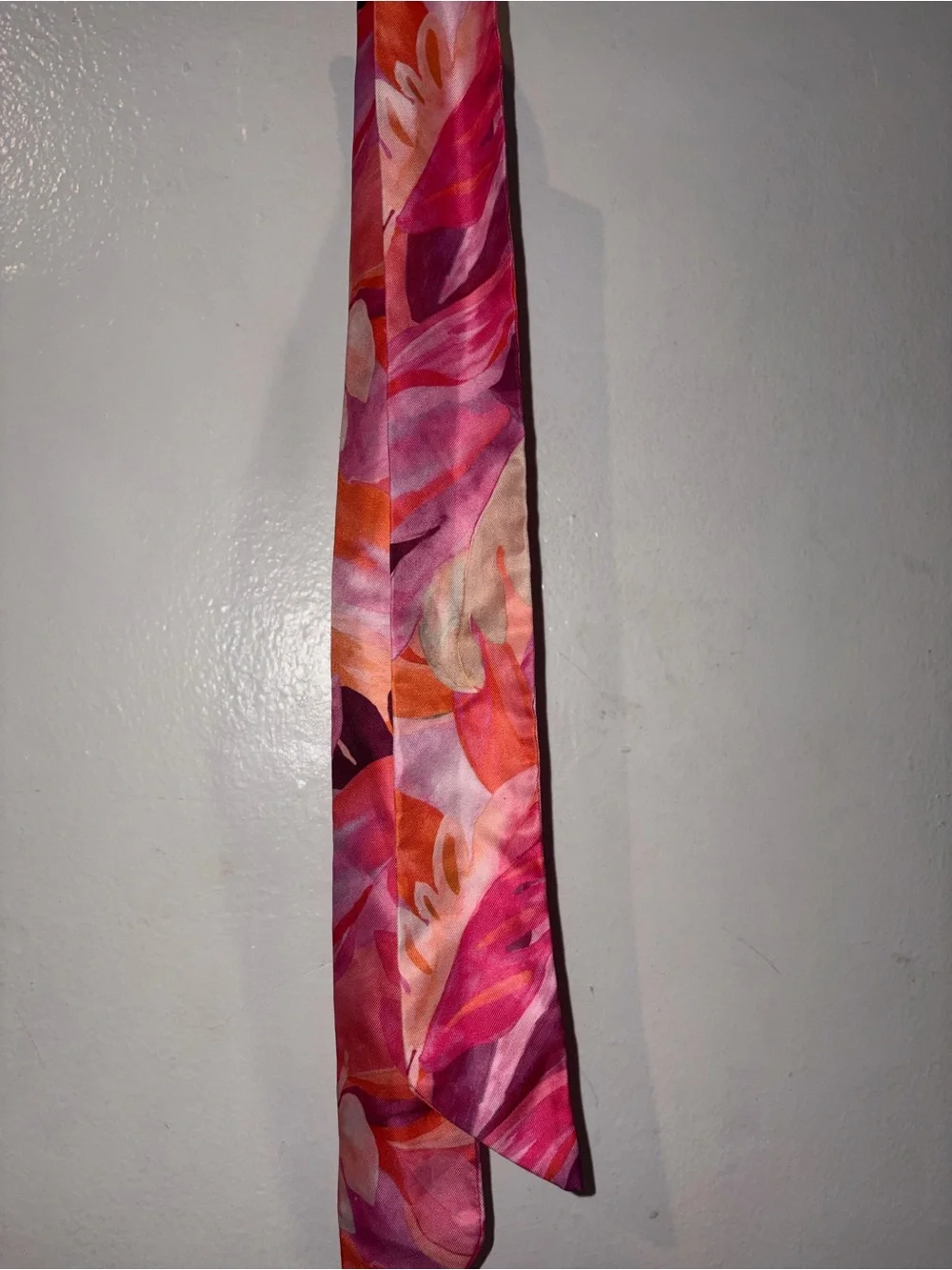 H&M Pink Tropical Print Twilly Scarf Ribbon Hair Scarf